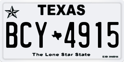 TX license plate BCY4915