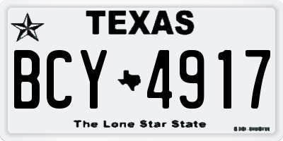 TX license plate BCY4917