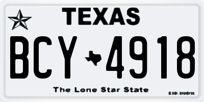 TX license plate BCY4918