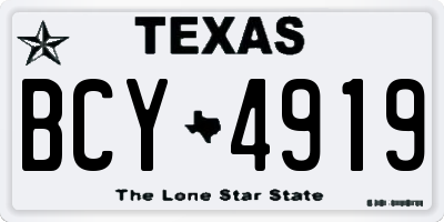 TX license plate BCY4919