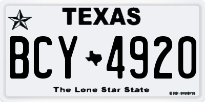 TX license plate BCY4920