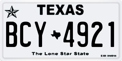 TX license plate BCY4921