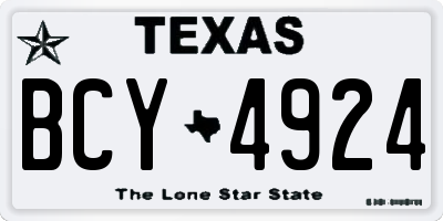 TX license plate BCY4924