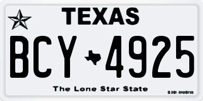 TX license plate BCY4925