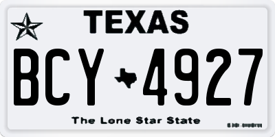 TX license plate BCY4927