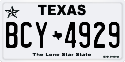 TX license plate BCY4929