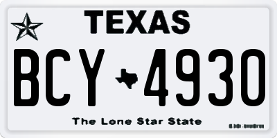 TX license plate BCY4930