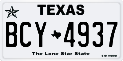 TX license plate BCY4937