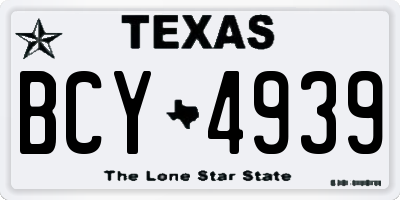 TX license plate BCY4939