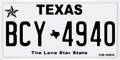 TX license plate BCY4940