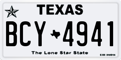 TX license plate BCY4941