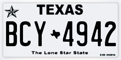 TX license plate BCY4942