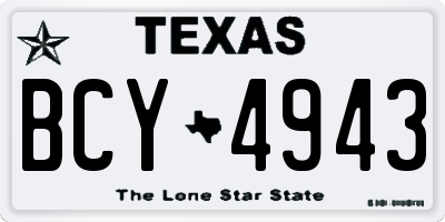 TX license plate BCY4943