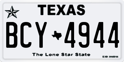 TX license plate BCY4944