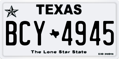 TX license plate BCY4945