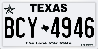 TX license plate BCY4946