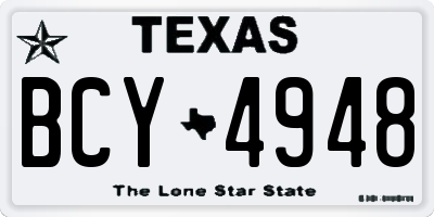 TX license plate BCY4948