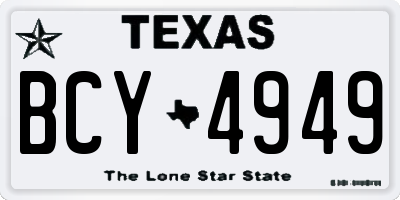 TX license plate BCY4949