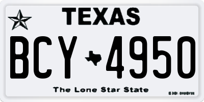 TX license plate BCY4950