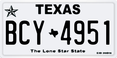 TX license plate BCY4951