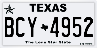 TX license plate BCY4952