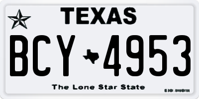 TX license plate BCY4953