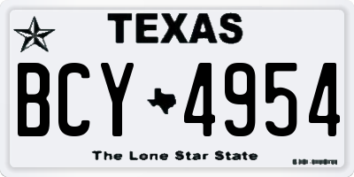 TX license plate BCY4954