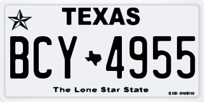 TX license plate BCY4955