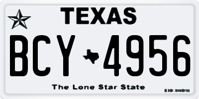 TX license plate BCY4956