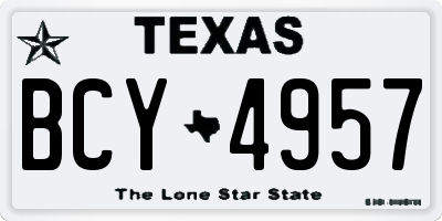 TX license plate BCY4957
