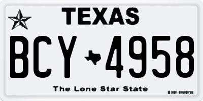 TX license plate BCY4958