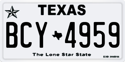 TX license plate BCY4959