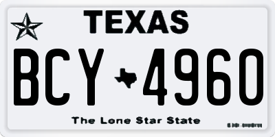 TX license plate BCY4960