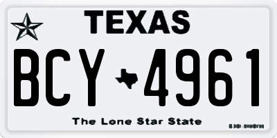 TX license plate BCY4961