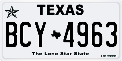 TX license plate BCY4963