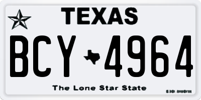 TX license plate BCY4964