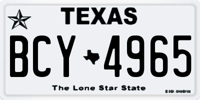 TX license plate BCY4965