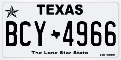 TX license plate BCY4966