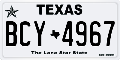 TX license plate BCY4967
