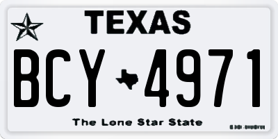 TX license plate BCY4971