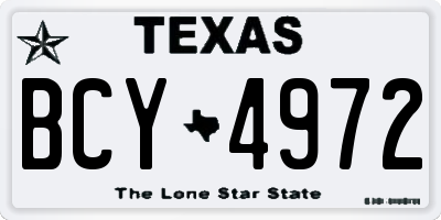TX license plate BCY4972