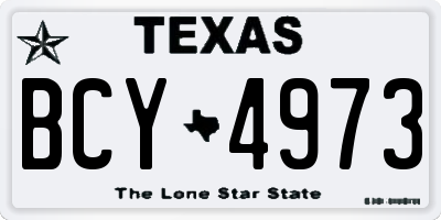 TX license plate BCY4973