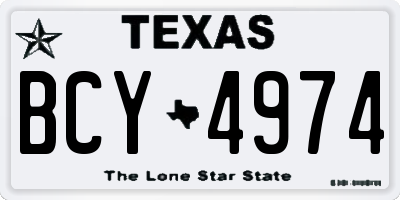 TX license plate BCY4974