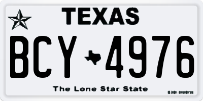 TX license plate BCY4976