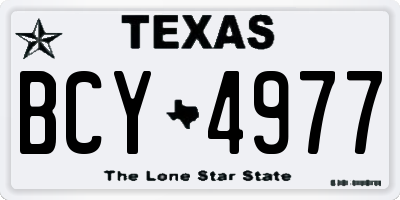 TX license plate BCY4977