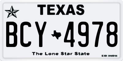 TX license plate BCY4978