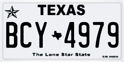 TX license plate BCY4979