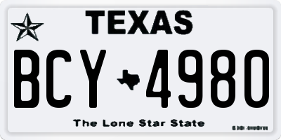 TX license plate BCY4980