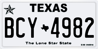 TX license plate BCY4982