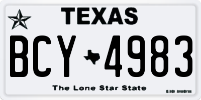 TX license plate BCY4983